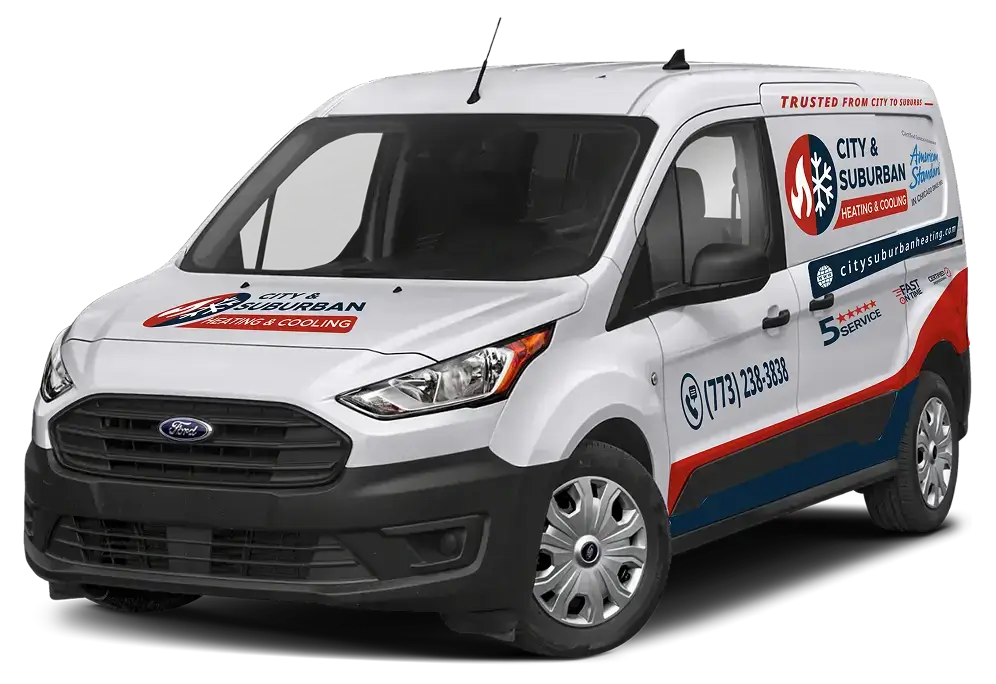City & Suburban Heating & Cooling service van