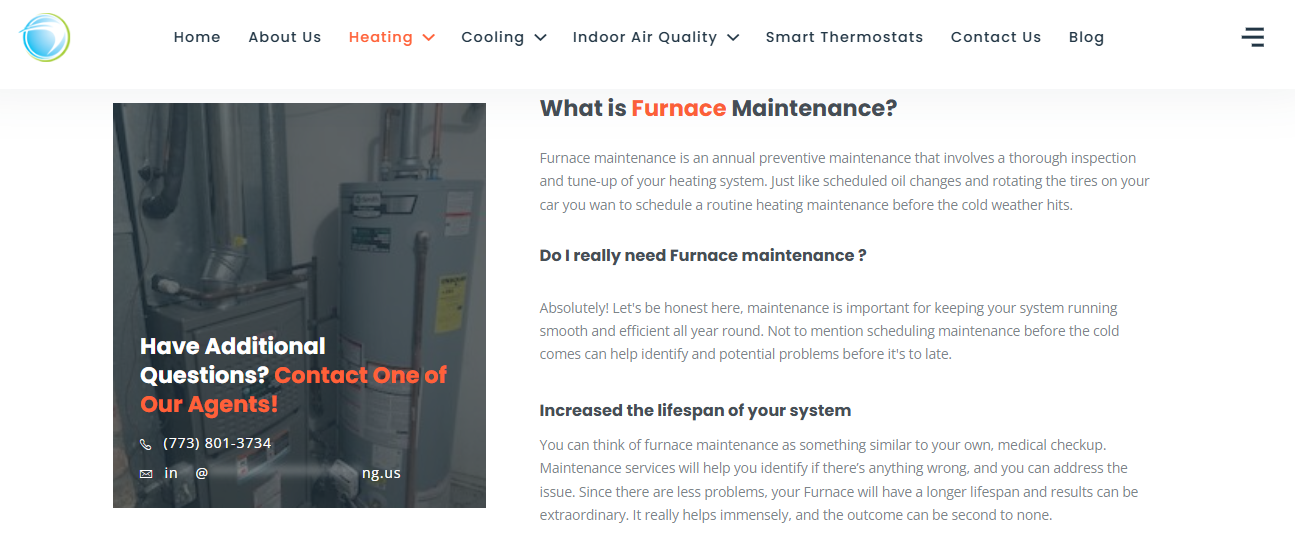 Global Heating and Cooling furnace maintenance explainer covering annual tune-ups and system lifespan in Chicago